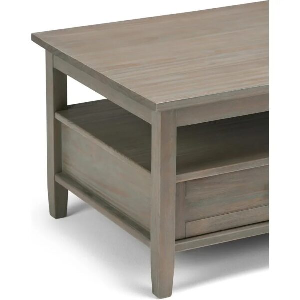 New Extendable Coffee Table Adjustable Reversible Wood Table with 2 Storage Drawers