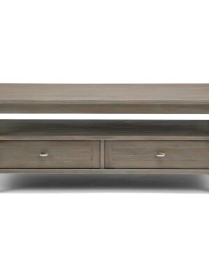 New Extendable Coffee Table Adjustable Reversible Wood Table with 2 Storage Drawers