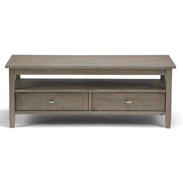 New Extendable Coffee Table Adjustable Reversible Wood Table with 2 Storage Drawers