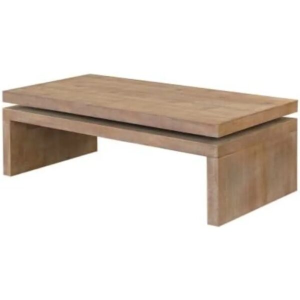 New Natural Wood Coffee Table for Living Room Rectangle Cocktail Table