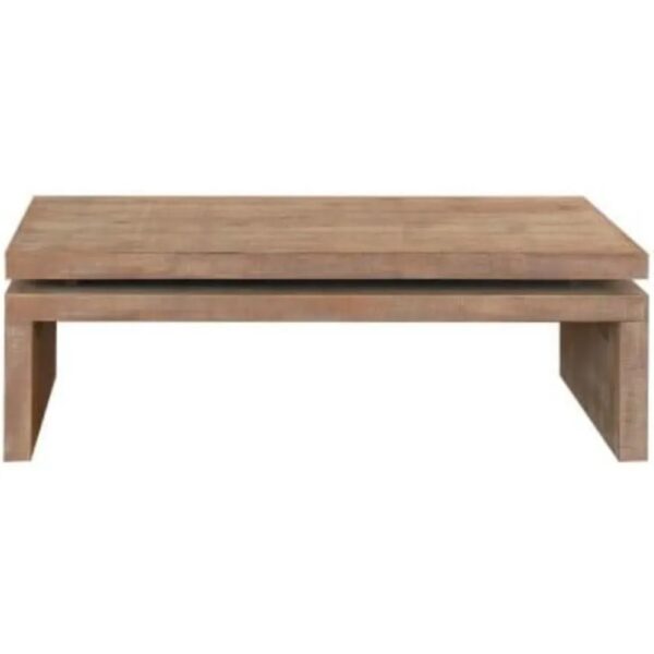 New Natural Wood Coffee Table for Living Room Rectangle Cocktail Table