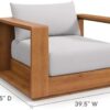 New Outdoor Wood Patio Chair Weather-Resistant Cushions Ideal as Club Chair