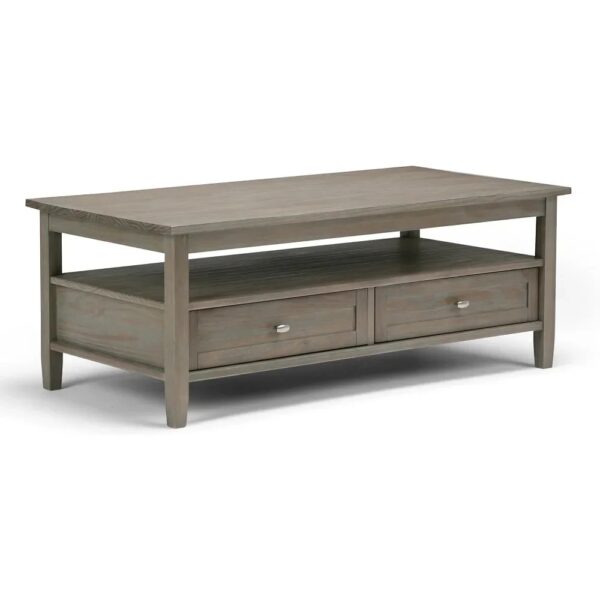 New Extendable Coffee Table Adjustable Reversible Wood Table with 2 Storage Drawers