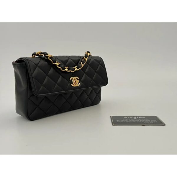 CHNL Vanity Classique Black Leather Handbag