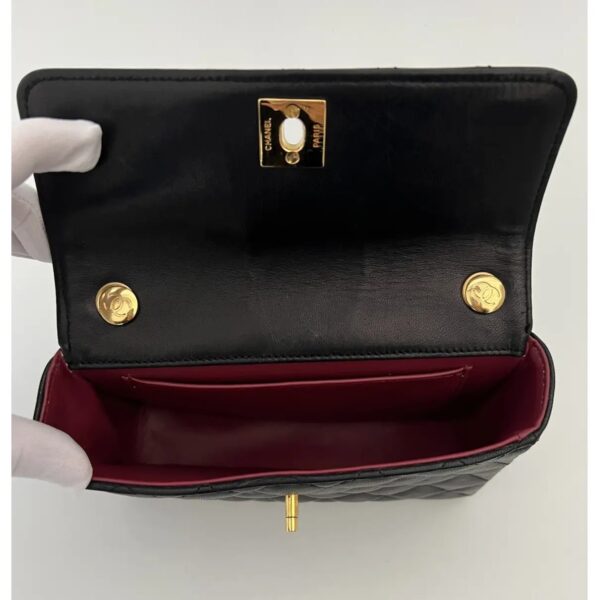 CHNL Vanity Classique Black Leather Handbag