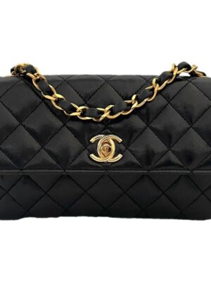 CHNL Vanity Classique Black Leather Handbag
