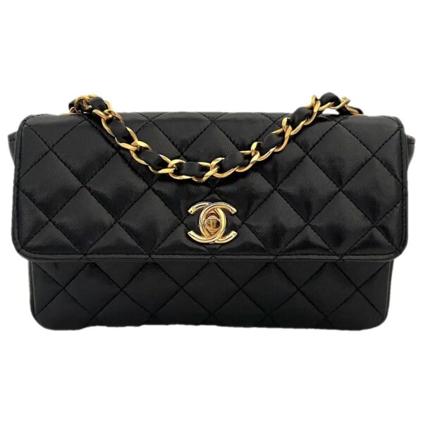 CHNL Vanity Classique Black Leather Handbag